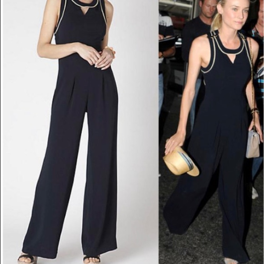 Anthropologie Cartonnier Navy Jumpsuit